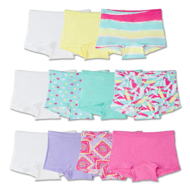 Core Pretty Girls Cotton Underwear Soft Boy Shorts Kids Boxer Briefs Panties Size 2-14Years Pack of 5 